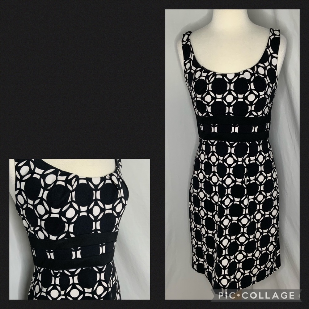 Connected Black/White Print Sleeveless Dress 10